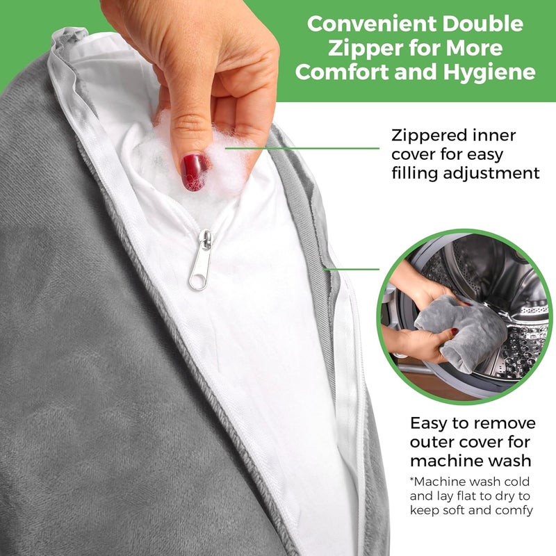 AbleUplift Rotator Cuff Pillow, Soft Comfortable Shoulder Pillow for Surgery, Ergonomic Shoulder Support Pillow with Double Zipper Cover, Machine Washable, Gray - Image 5
